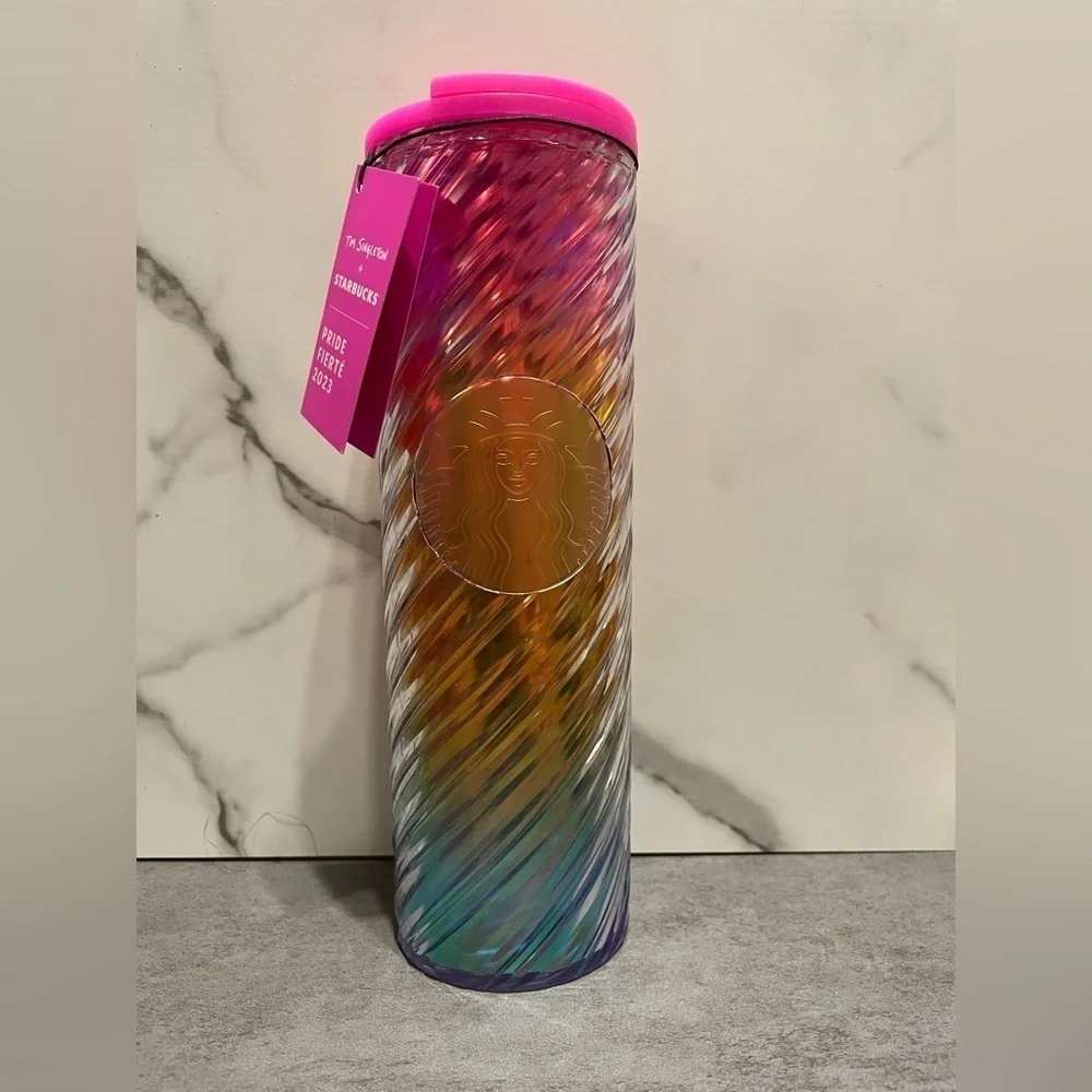 Tim Singleton + Starbucks Pride 2023 Textured Rainbow Swirl Tumbler-16oz (NWT)
